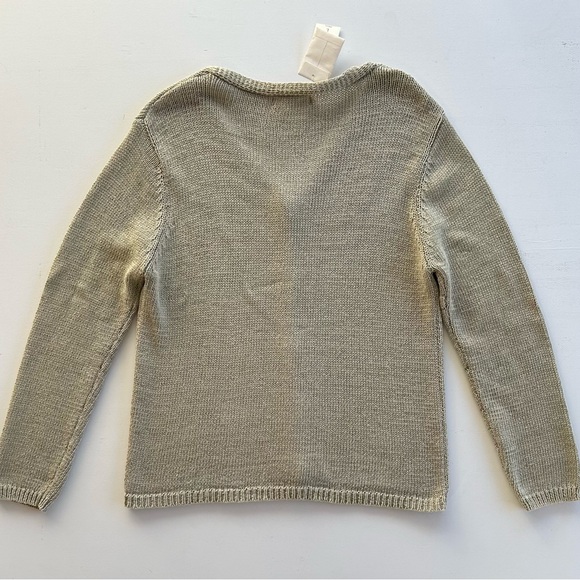 Coldwater Creek Tape Yarn Cardigan Sage Green V-neck Button Up Women’s Large NWT - Picture 9 of 10